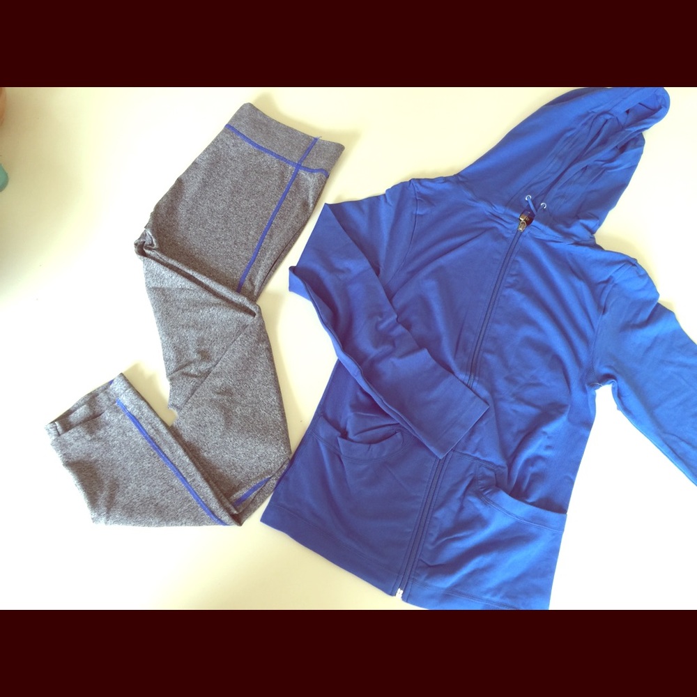 Leggings grey variegated w side stripe new